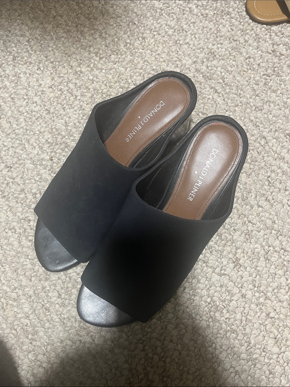 Donald J. Pliner Black Open-Toe Slide Mules